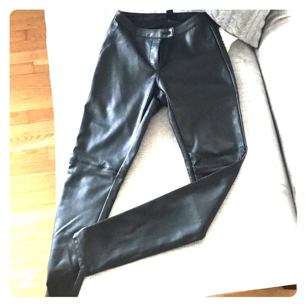 Black Faux Leather Pants Size 34
